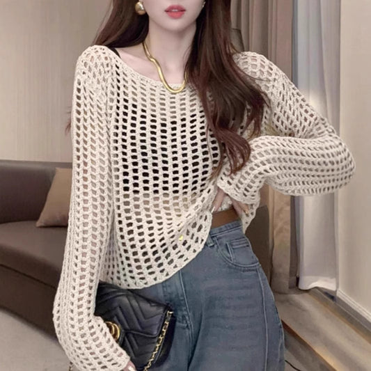 Pull en tricot léger pour femmes au design en mailles Chic und Stil
