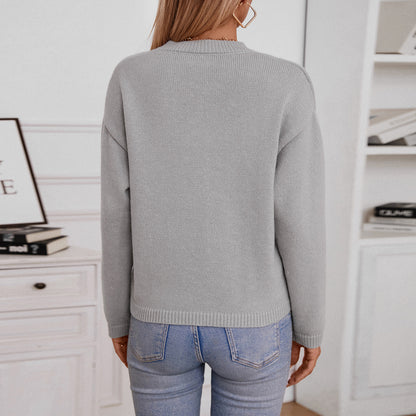Pull décontracté pour femme avec détails de boutons et poche poitrine Chic und Stil