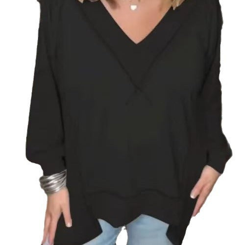 Women Casual Pull with Three-Quarter Sleeves and V-Neck Chic and Style