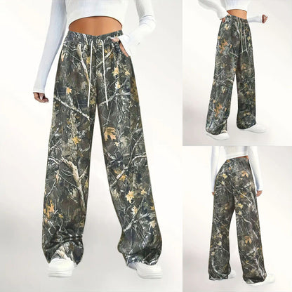 Camouflage palazzo pants for women with elastic waist and comfortable fit Chic und Stil