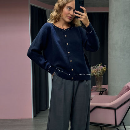 Dames gilet aérien avec des détails de bouton élégants Chic und Stil