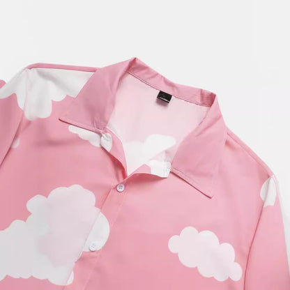 Chemise à manches courtes pour hommes avec motif nuages Chic und Stil