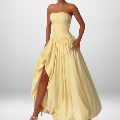 Robe maxi bandeau de haute qualité pour femmes avec fente élégante et jupe volumineuse Chic & Stil