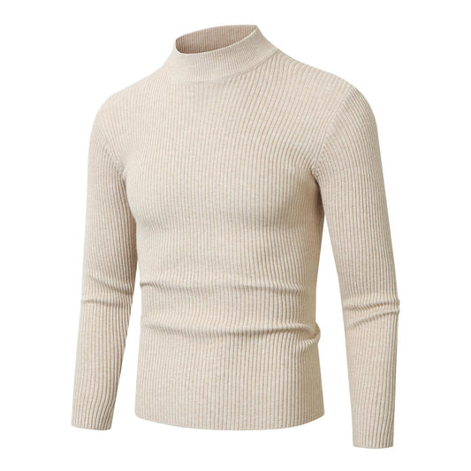 Chic and Style Elegant pullover for men with a roll neck and fine ribbed texture