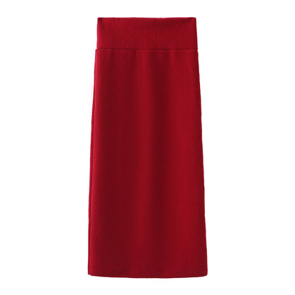 Robe maxi en tricot pour femmes avec décolleté off-shoulder et manches volumineuses Chic und Stil