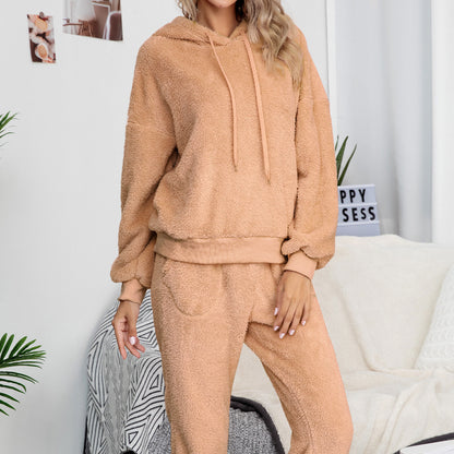 Dames Pull à Capuche en Fleece Set Chic und Stil