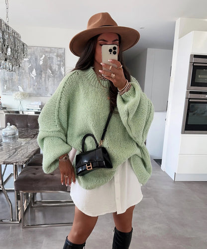 Pull oversized décontracté pour femme avec des manches longues et une coupe atypique Chic und Stil