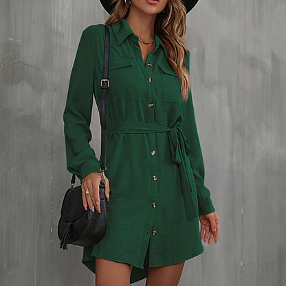 Robe chemisier pour femmes avec ceinture à nouer Chic und Stil