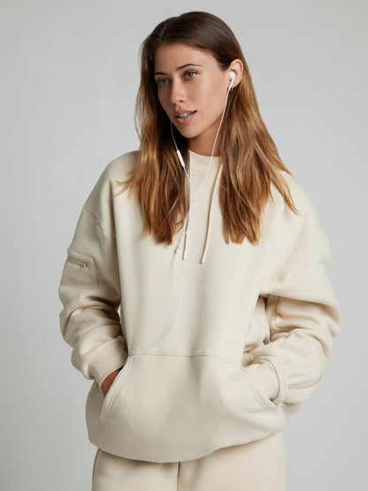 Dames pull à capuche douillet avec masque de sommeil intégré Chic und Stil