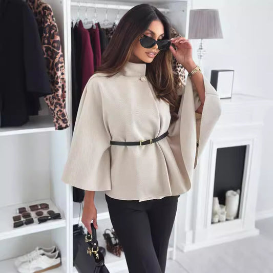 Dames Élégante tunique à encolure arrondie avec ceinture à la taille et manches amples Chic und Stil