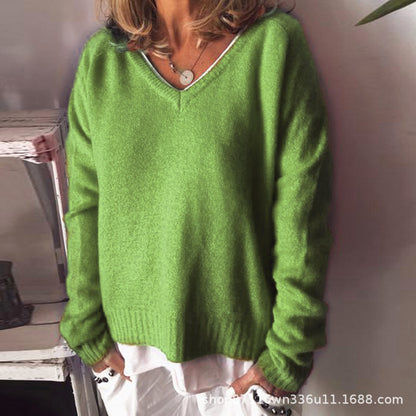 Pull en V de dames en tricot doux Chic und Stil