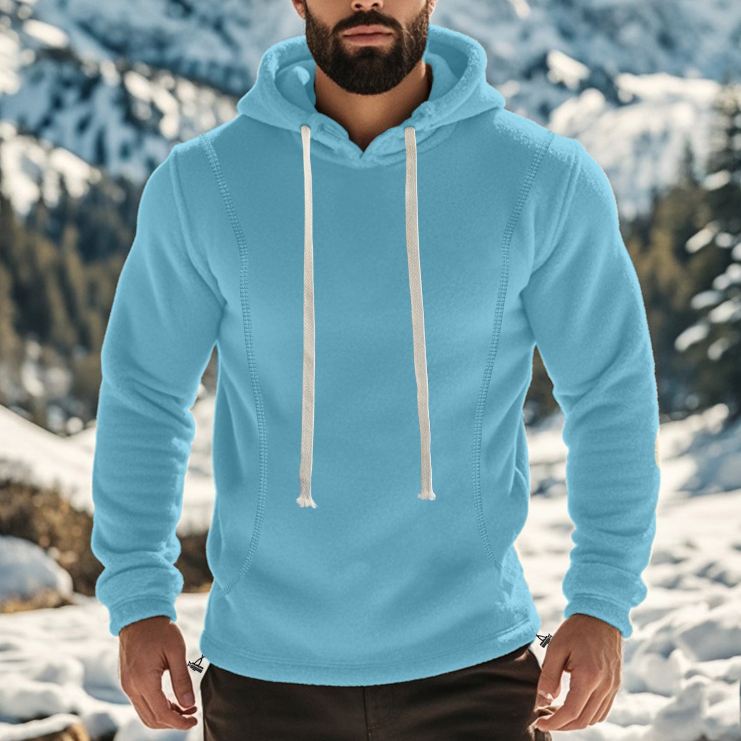 Homme pull à capuche en polaire confortable avec des éléments sportifs Chic und Stil