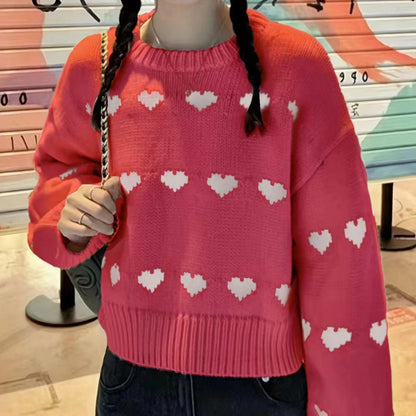 Pull femme avec motif en cœur et coupe décontractée Chic und Stil