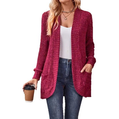 Dames cardigan décontracté avec poches et design texturé Chic und Stil