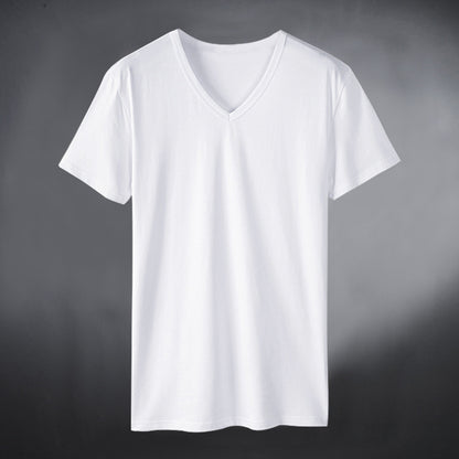 T-shirt femme à col en V en mélange de coton de haute qualité Chic und Stil