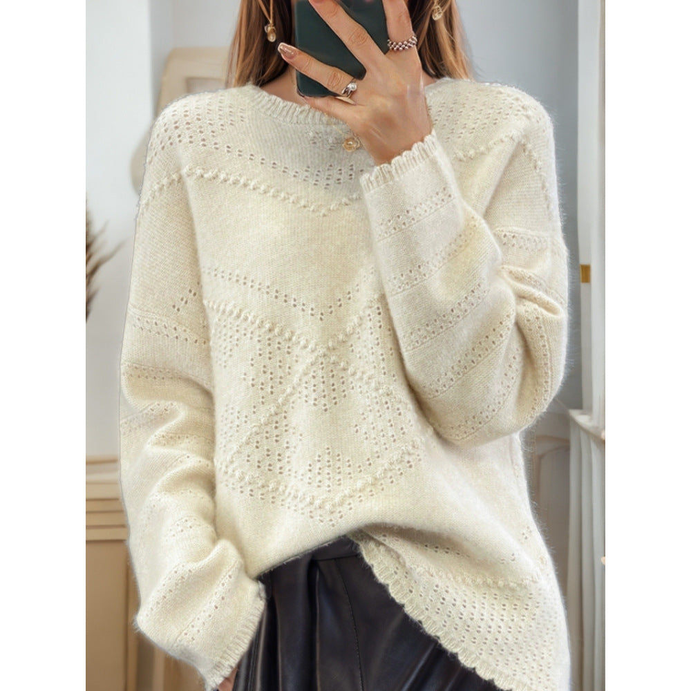 Pull en tricot doux pour femmes avec des motifs de structure raffinés et une coupe décontractée Chic und Stil
