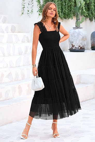 Robe maxi pour femmes avec jupe en tulle volumineuse et manches en dentelle Chic und Stil