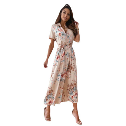 Robe chemise midi à imprimé floral pour femmes Chic und Stil