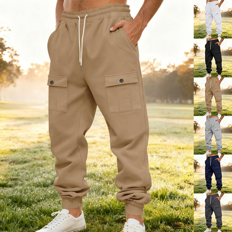 Men's Cargo Jogging Pants with Elastic Waistband and Functional Pockets Chic and Style