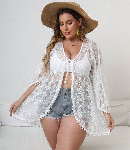 Dames Floral Dentelle Plage Kimono Chic und Stil