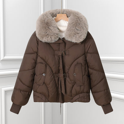 Dames Doudoune d'hiver avec col en fourrure synthétique luxueux et poches pratiques Chic und Stil