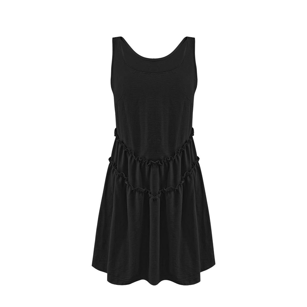 Dames Robe en satin à volants Chic und Stil