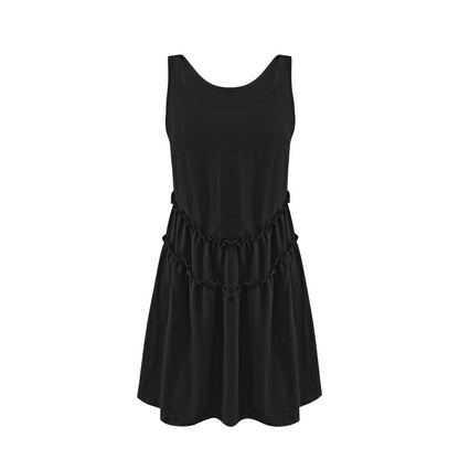 Dames Robe en satin à volants Chic und Stil