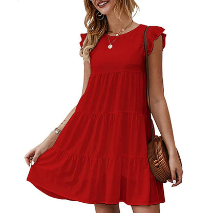 Robe d'été surdimensionnée pour femmes avec des détails en volants Chic und Stil