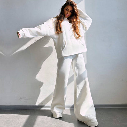 Casual hoodie set for women and palazzo pants Chic und Stil