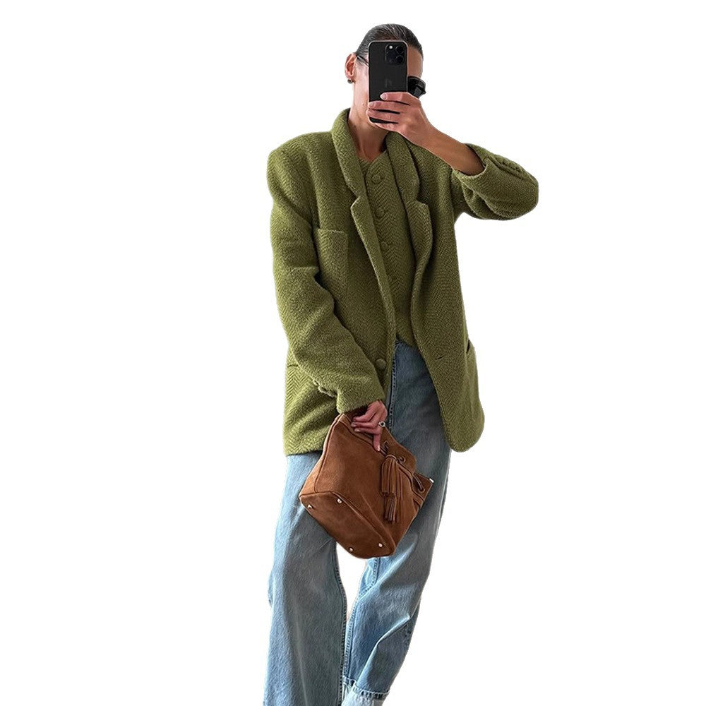 Blazer oversize décontracté pour femmes en matériau de haute qualité Chic und Stil