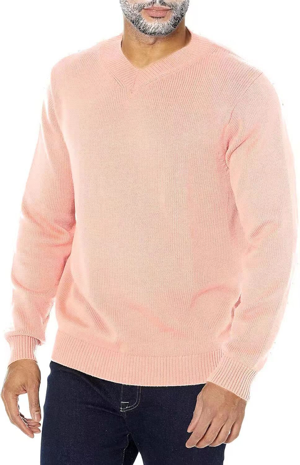 Pull en V à col pour hommes en tricot fin Chic und Stil