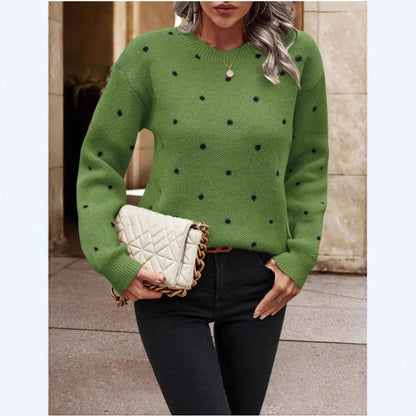 Pull en tricot douillet pour femmes avec un motif à pois tendance Chic und Stil