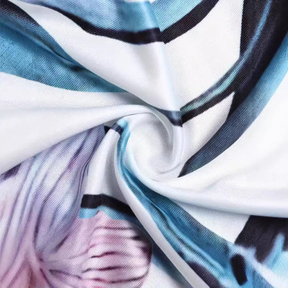 Dames Body Floral Imprimé avec Décolleté Wrap Chic und Stil