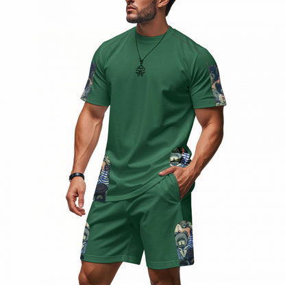 Hommes Ensemble Lounge Imprimé Graphique Chic und Stil