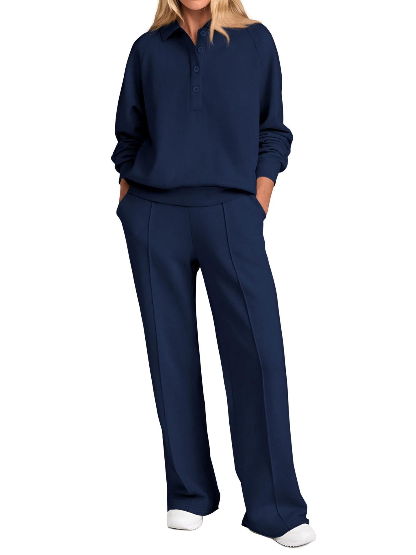 Chic and Style loose leisure pants and women's polo shirt