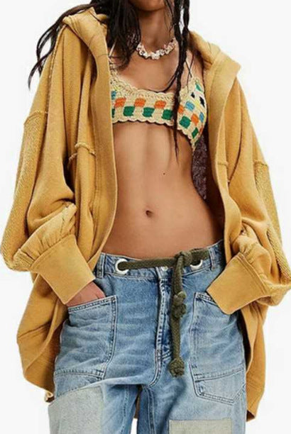 Dames hoodie oversize tendance avec tissage structuré Chic und Stil