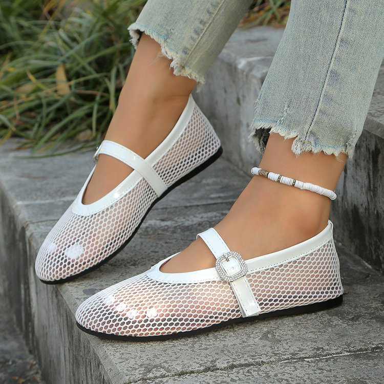 Ballerines élégantes pour dames avec design en maille respirante et bandoulière à la mode Chic und Stil