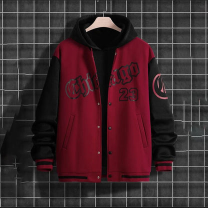 Veste à capuche sportive pour hommes avec design de baseball moderne et poches latérales pratiques Chic und Stil
