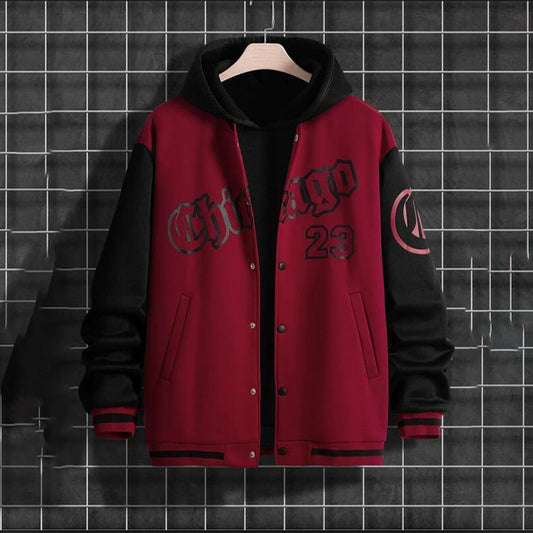 Veste à capuche sportive pour hommes avec design de baseball moderne et poches latérales pratiques Chic und Stil