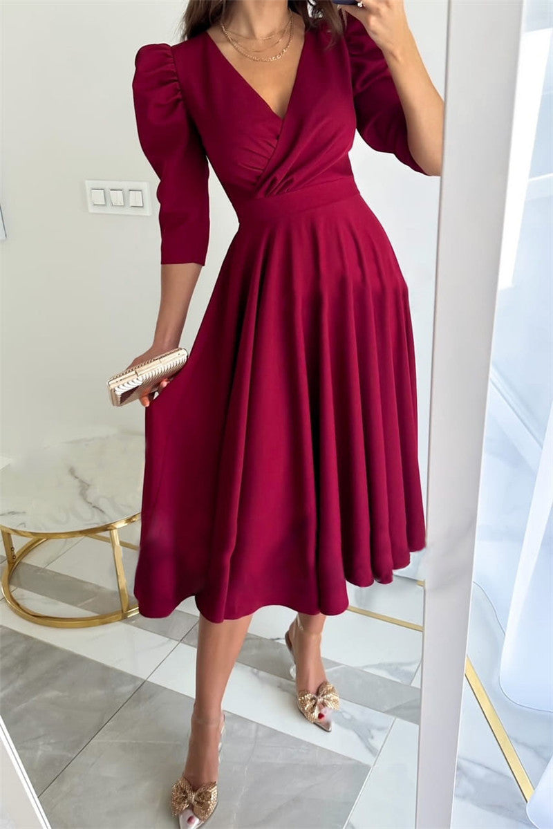 Dames Robe Midi Élégante Chic und Stil