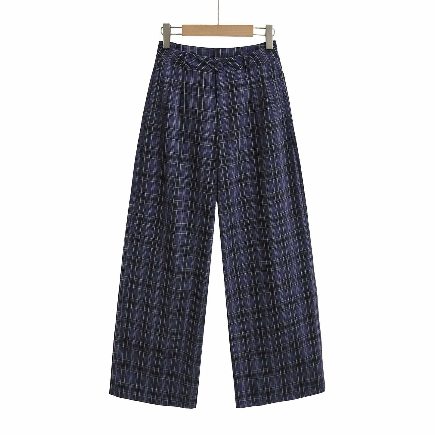 Damen weite Karohose Chic und Stil