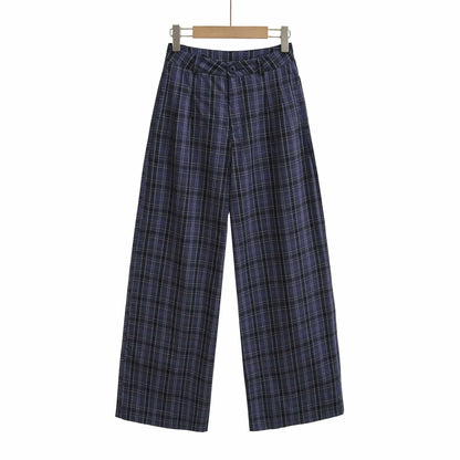 Damen weite Karohose Chic und Stil