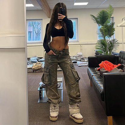Dames casual Cargo-jeans au look vintage Chic und Stil