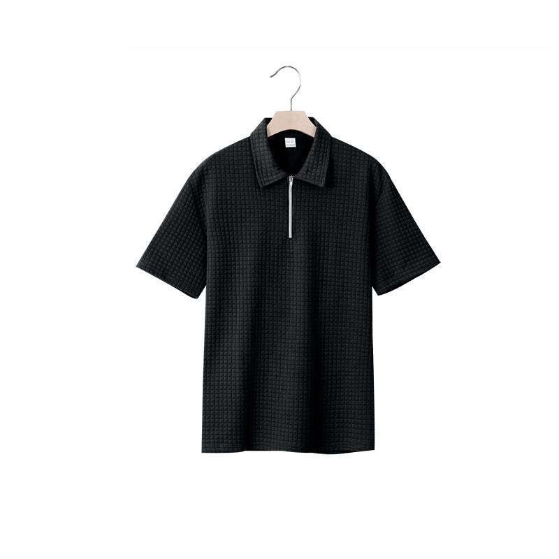 Polo homme à manches courtes avec fermeture éclair moderne et design structuré Chic und Stil