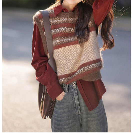 Pull superposé en tricot confortable Chic und Stil pour femmes