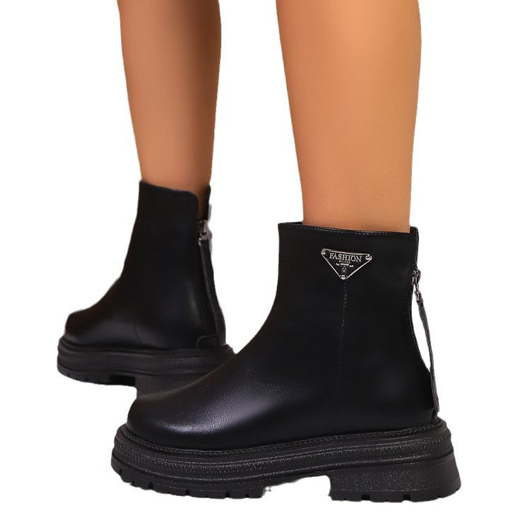 Bottes pour femmes avec profil en caoutchouc robuste et fermeture éclair à la mode Chic und Stil