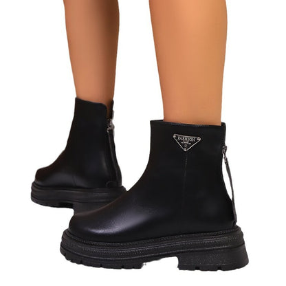 Bottes pour femmes avec profil en caoutchouc robuste et fermeture éclair à la mode Chic und Stil