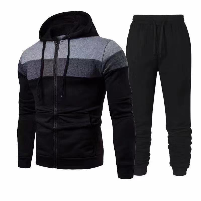 Costume de sport pour hommes avec haut à capuche fonctionnel et pantalons de jogging confortables Chic und Stil