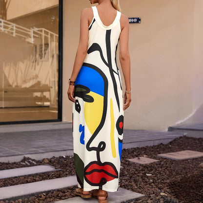 Femme Robe Maxi Artistique Chic und Stil