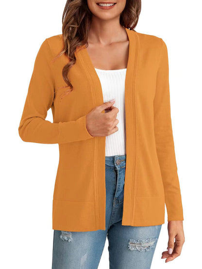 Dames gilet à manches longues avec design ouvert et poches pratiques Chic und Stil